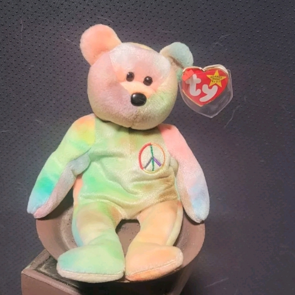 Ty Multicolor Peace Bear Plush Toy